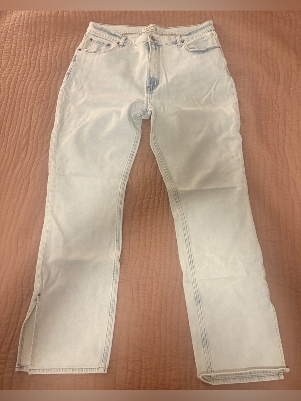 Abercrombie & Fitch Women's Light Blue Slim Straight Ultra High Rise Jeans